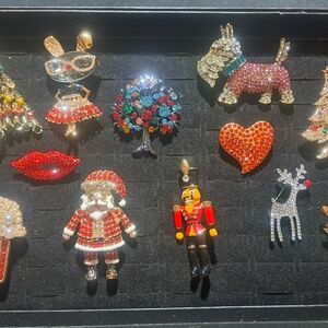 Festive Holiday Brooches